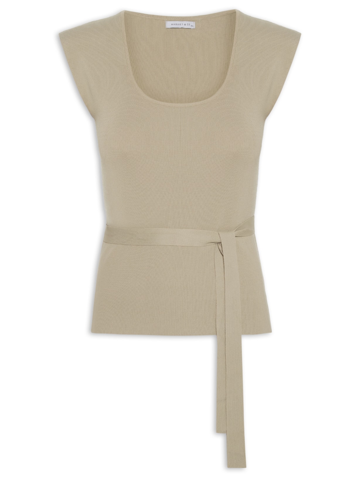 Blusa Feminina Sem Manga Em Tricot - Verde