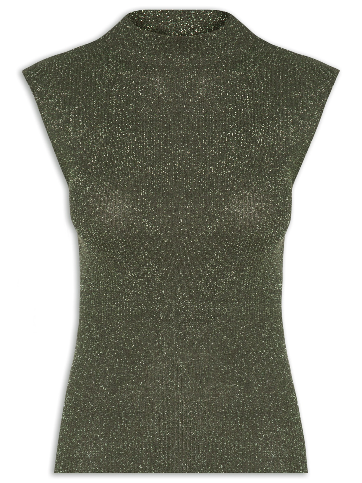 Blusa Feminina sem Manga em Tricot - Verde