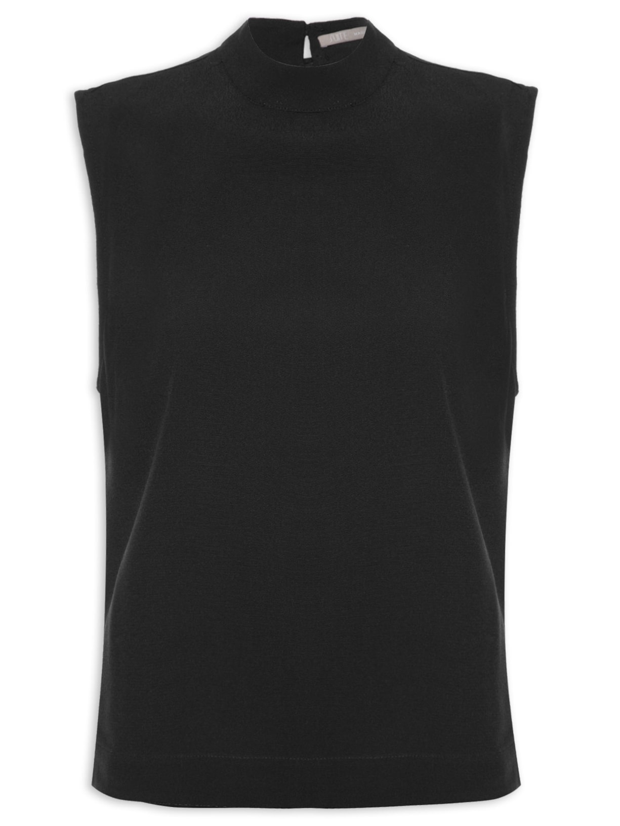 Blusa Feminina Sem Manga Gola Alta - Preto