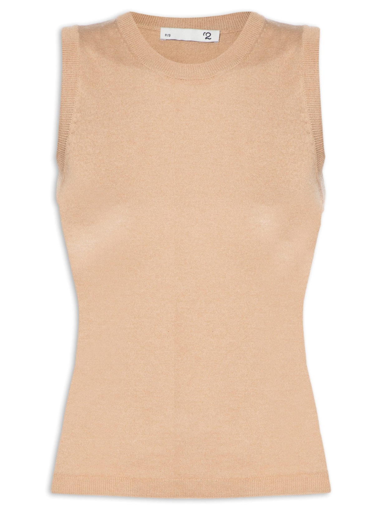 Blusa Feminina Sem Manga Seda com Cashmere - Bege