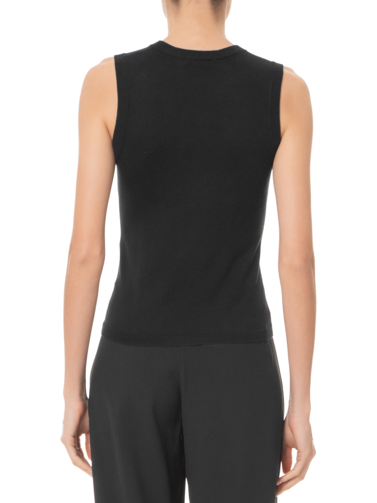 Blusa Feminina Sem Manga Seda com Cashmere Preto  '2Essential