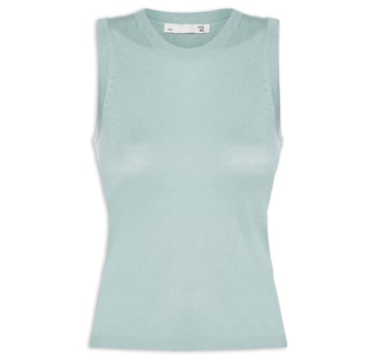Blusa Feminina Sem Manga Seda com Cashmere - Verde