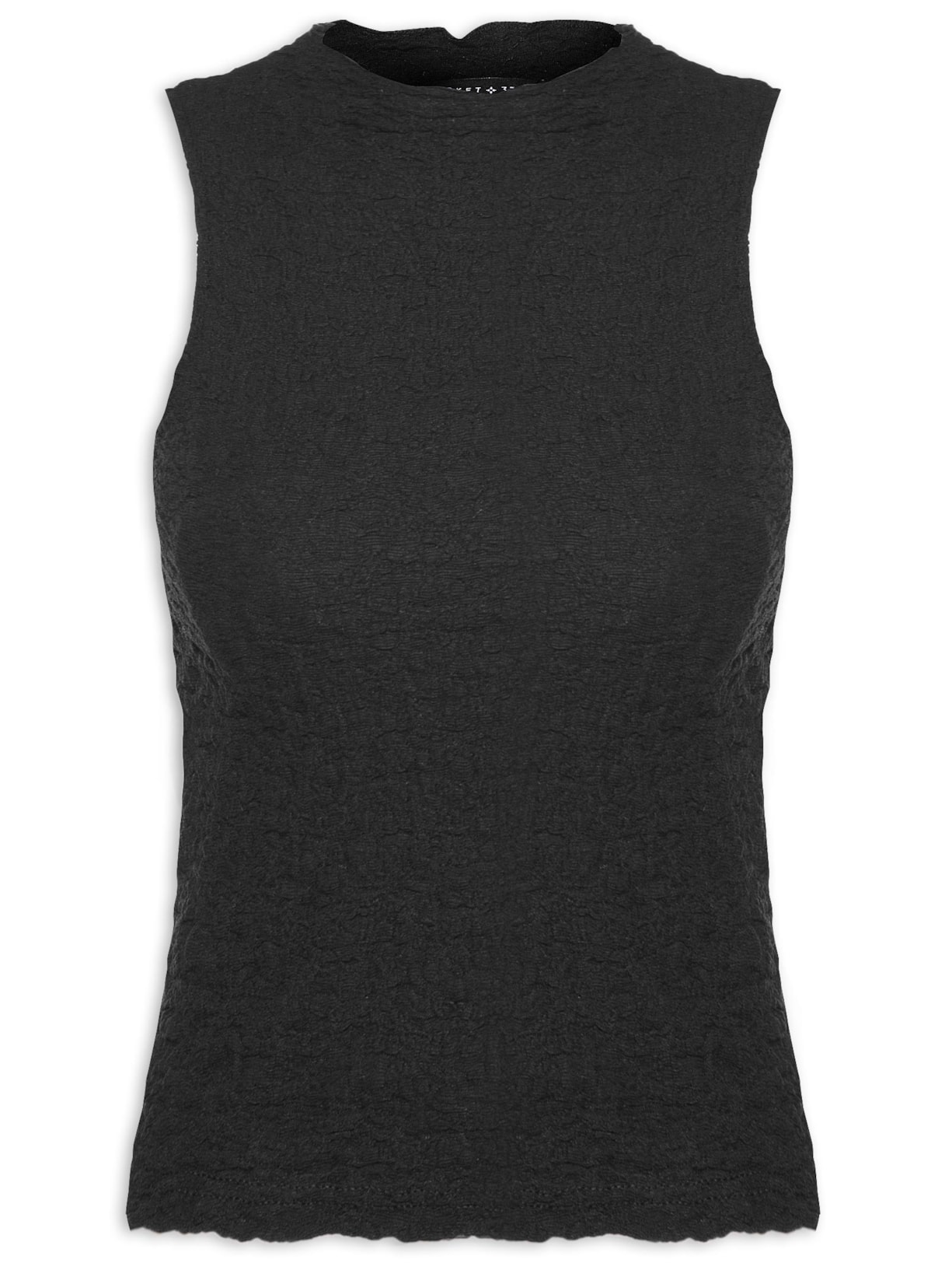 Blusa Feminina Sem Manga Texturizada - Preto