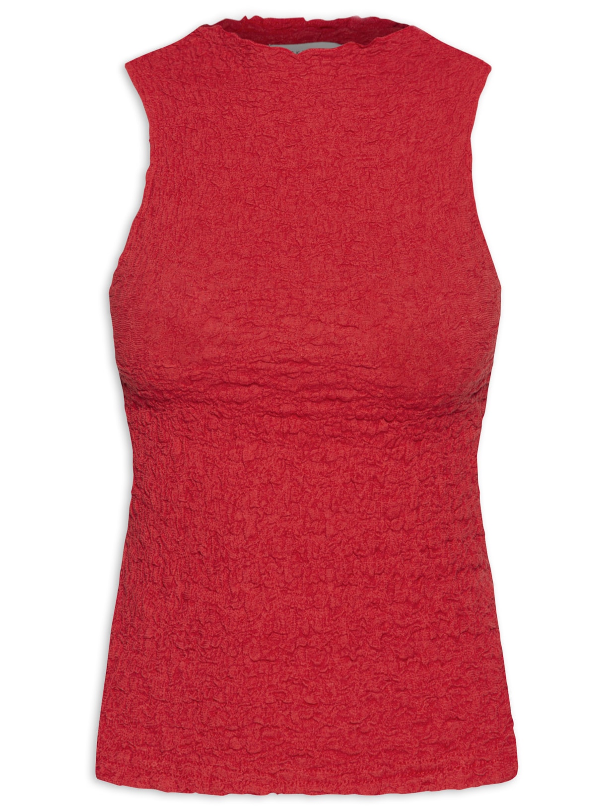 Blusa Feminina Sem Manga Texturizada - Vermelho