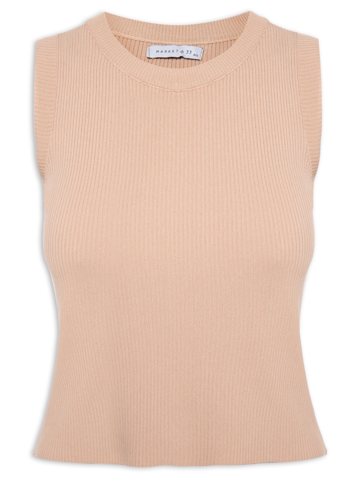 Blusa Feminina Sem Manga Tricot Fresh - Bege