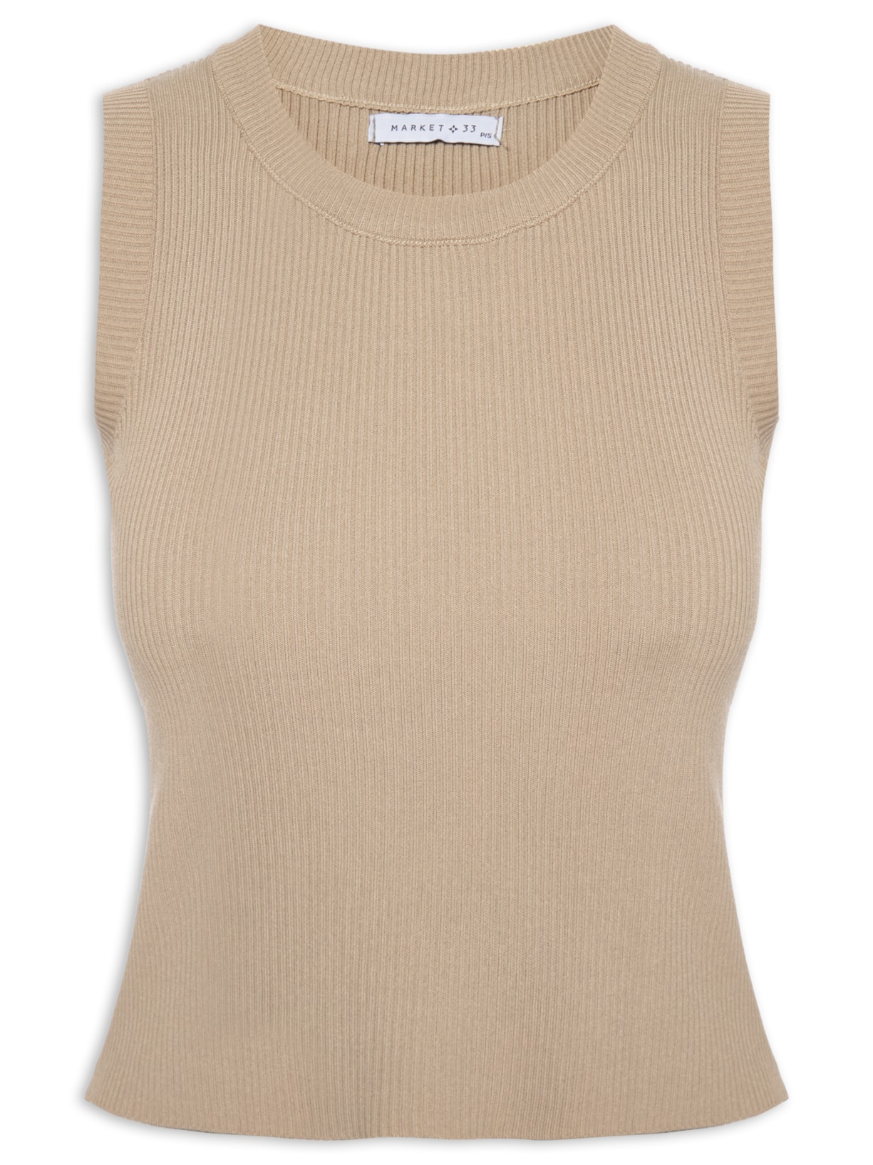 Blusa Feminina Sem Manga Tricot Fresh - Bege