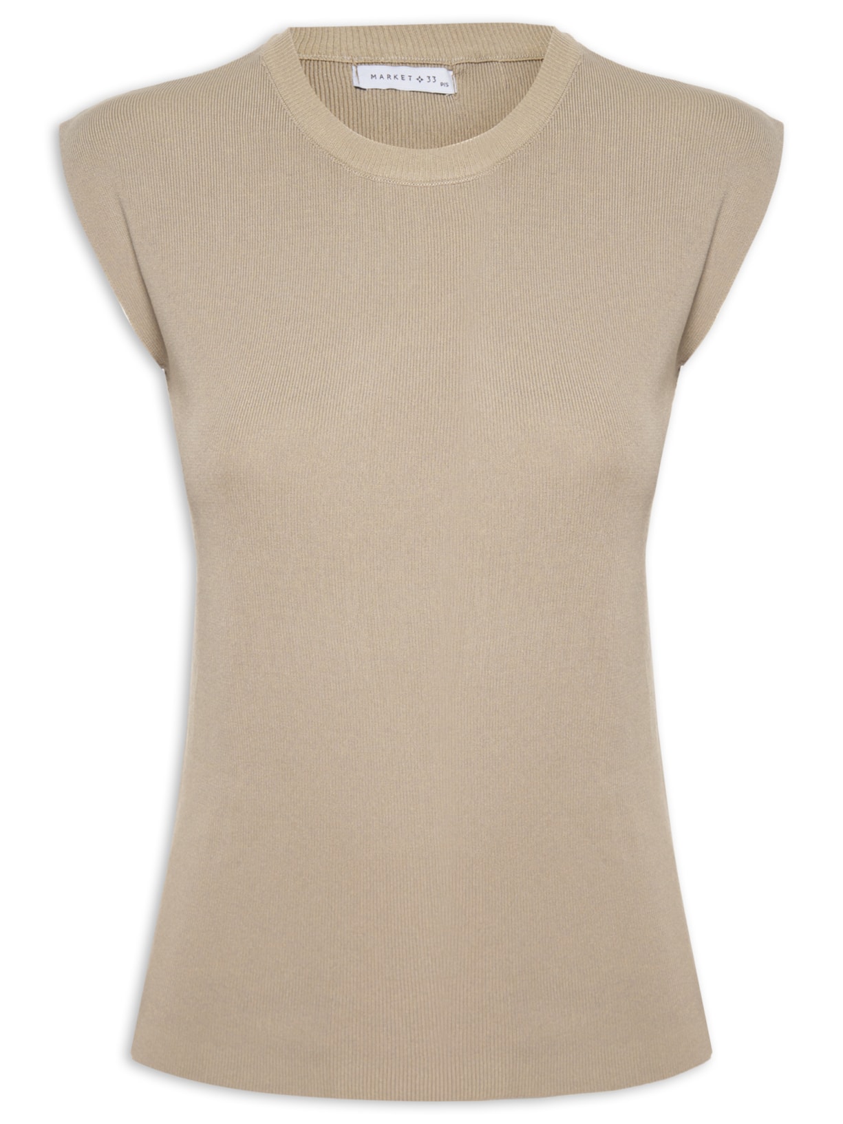 Blusa Feminina Sem Manga Tricot Fresh - Bege