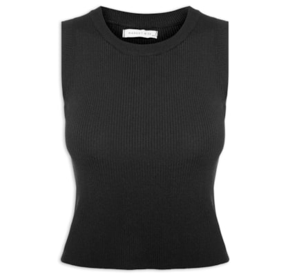 Blusa Feminina Sem Manga Tricot Fresh - Preto