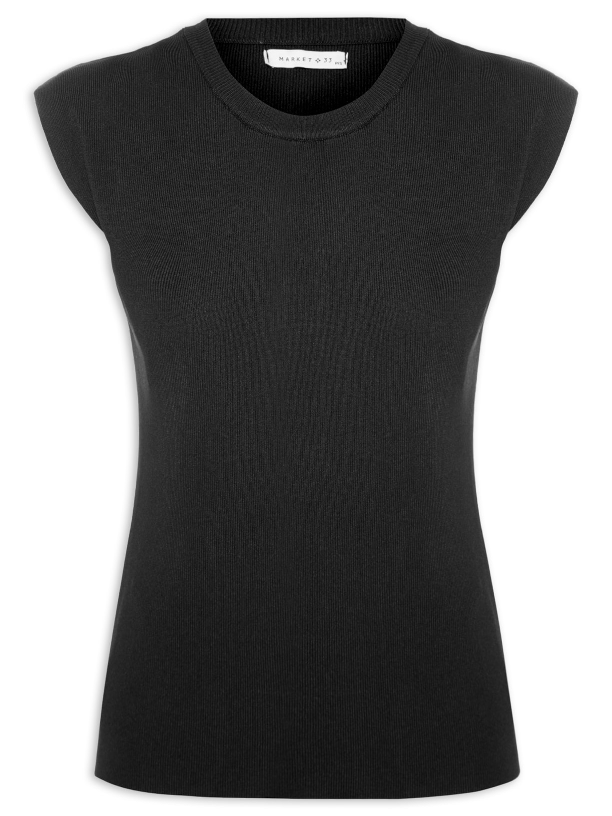 Blusa Feminina Sem Manga Tricot Fresh - Preto