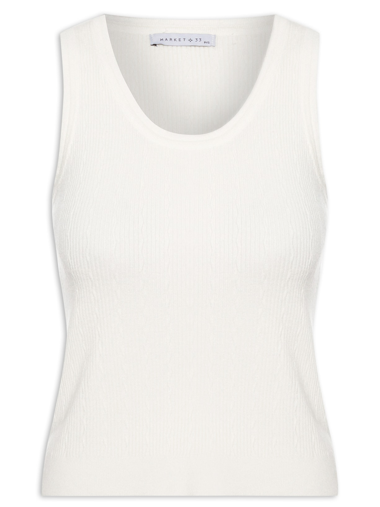 Blusa Feminina Sem Manga Tricot - Off White