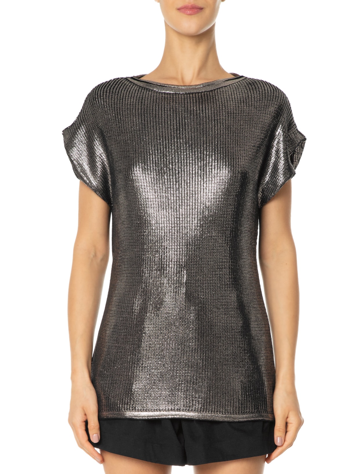 Blusa Feminina Sem Manga Tricot Prata '2Essential