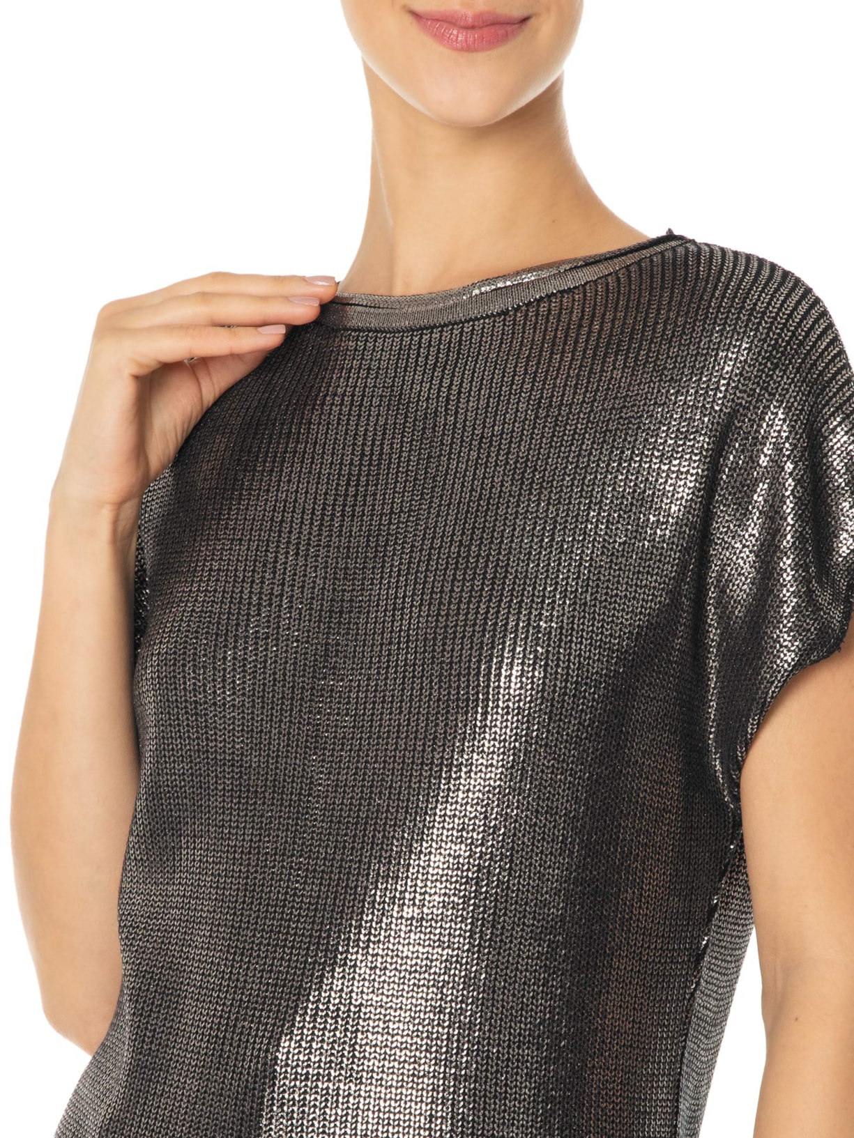 Blusa Feminina Sem Manga Tricot Prata '2Essential