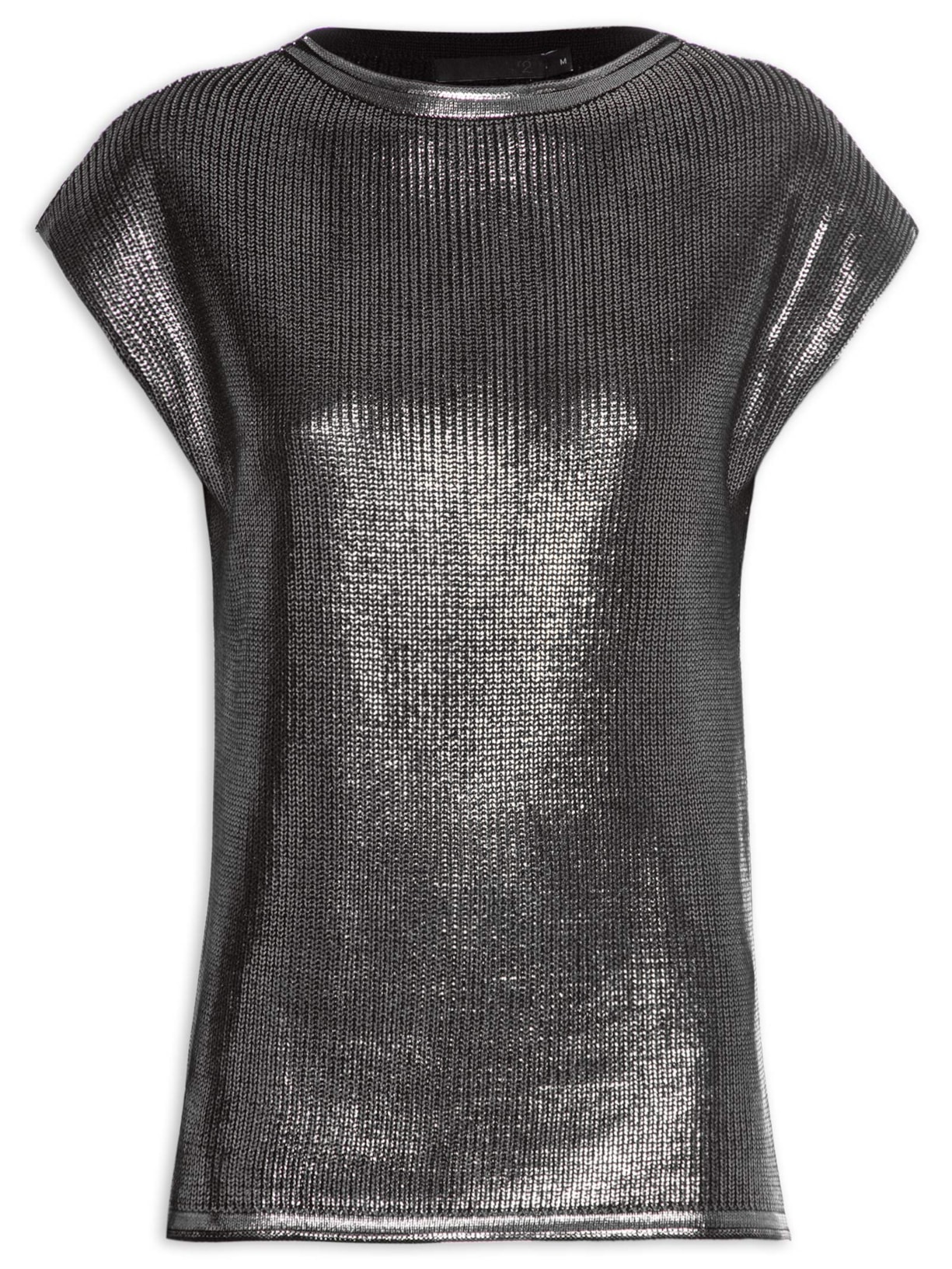 Blusa Feminina Sem Manga Tricot - Prata