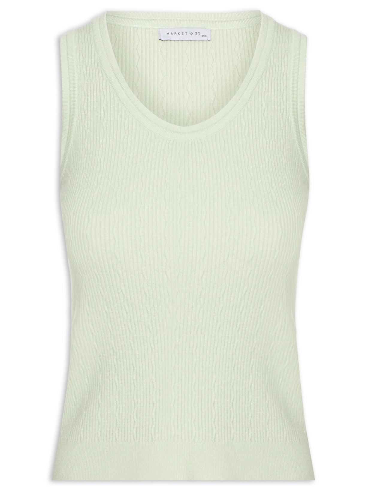 Blusa Feminina Sem Manga Tricot - Verde