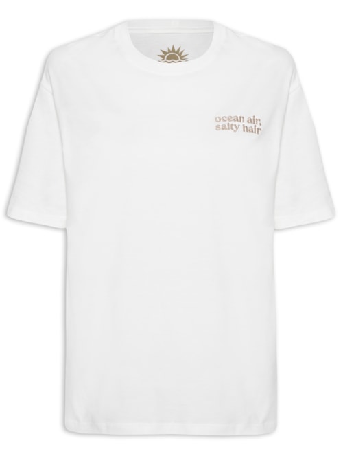 Blusa Feminina Silk Bordado Ocean - Branco