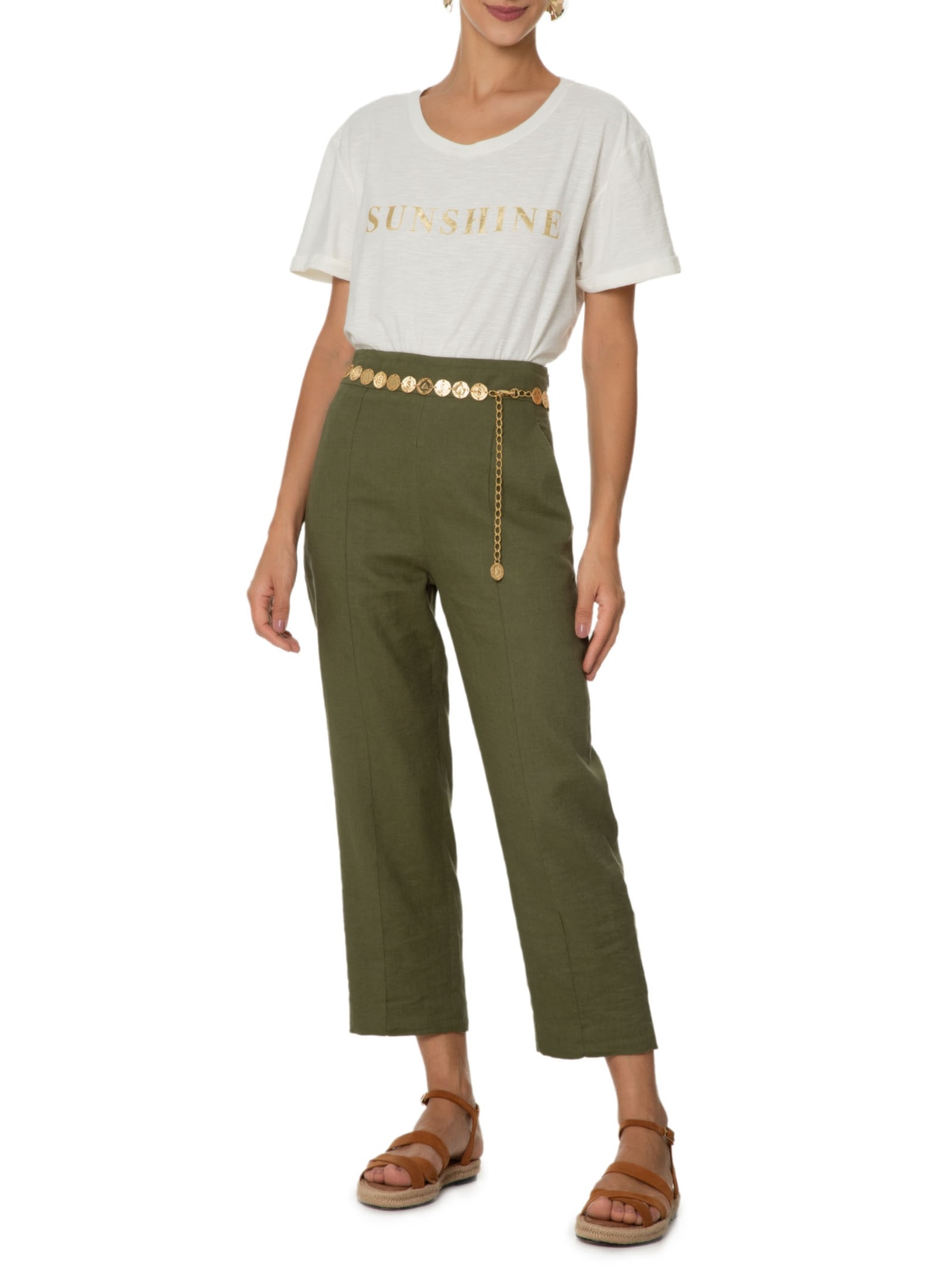 Blusa Feminina Silk Foil Sunshine Branco Maria Filó