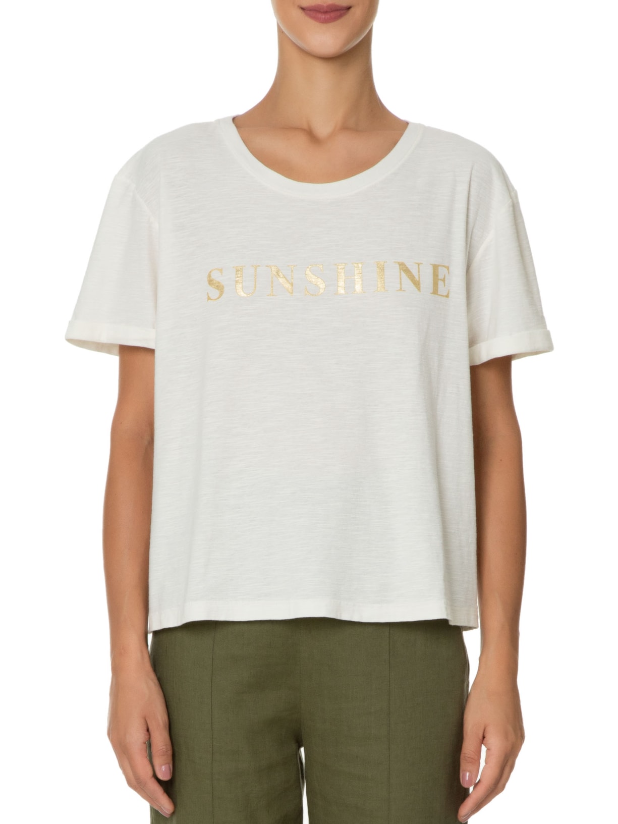 Blusa Feminina Silk Foil Sunshine Branco Maria Filó