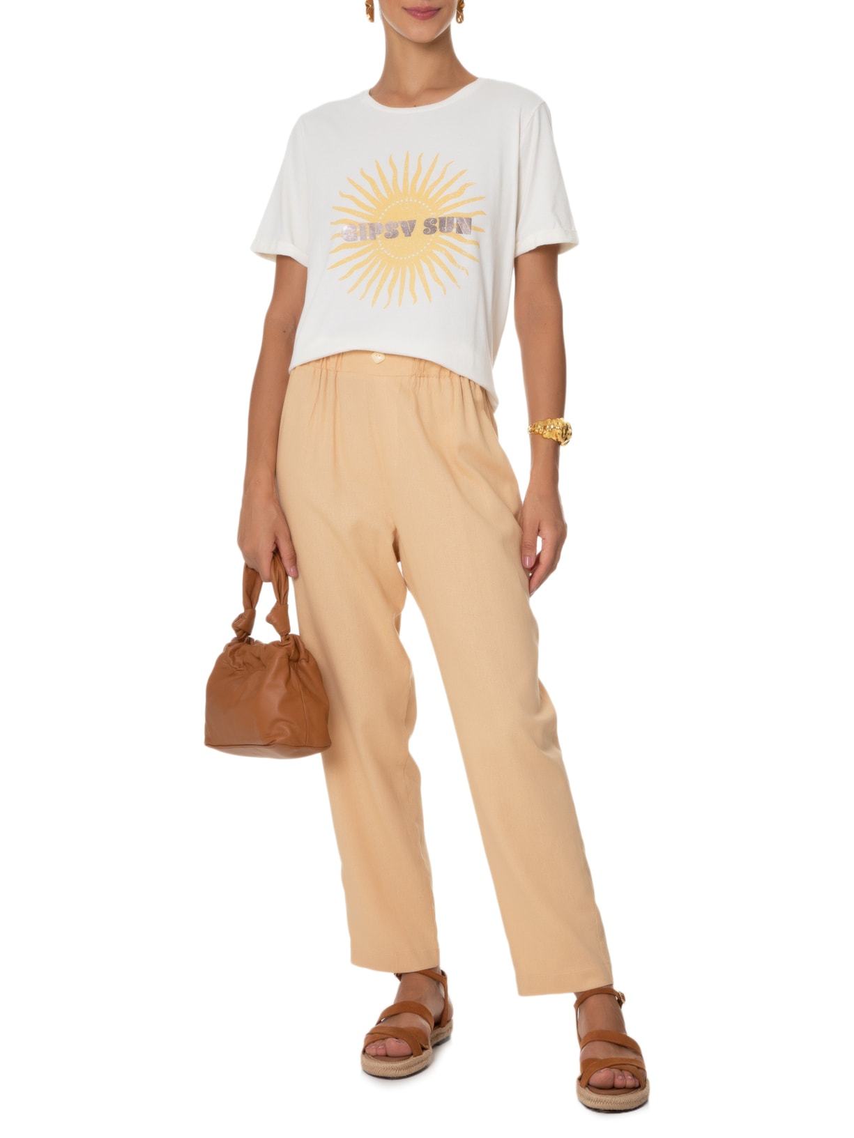 Blusa Feminina Silk Gipsy Sun Off White Maria Filó