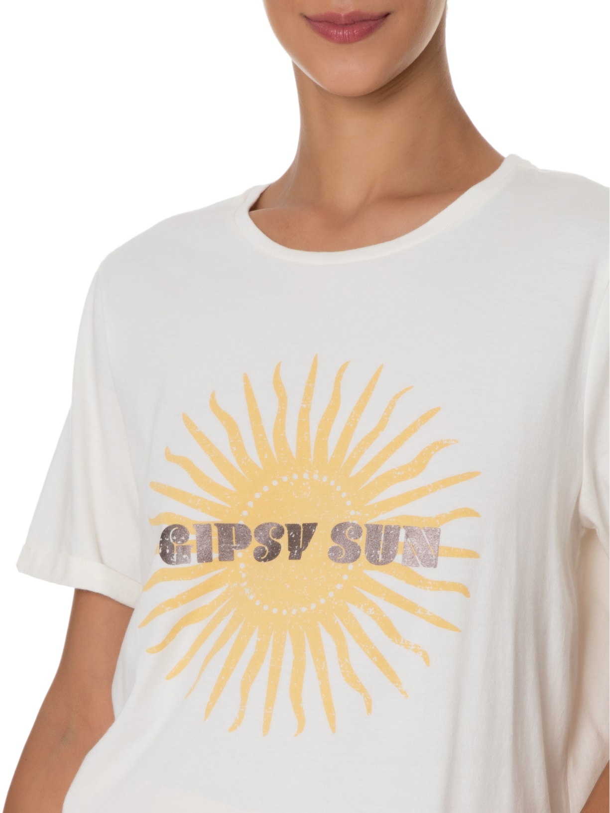 Blusa Feminina Silk Gipsy Sun Off White Maria Filó