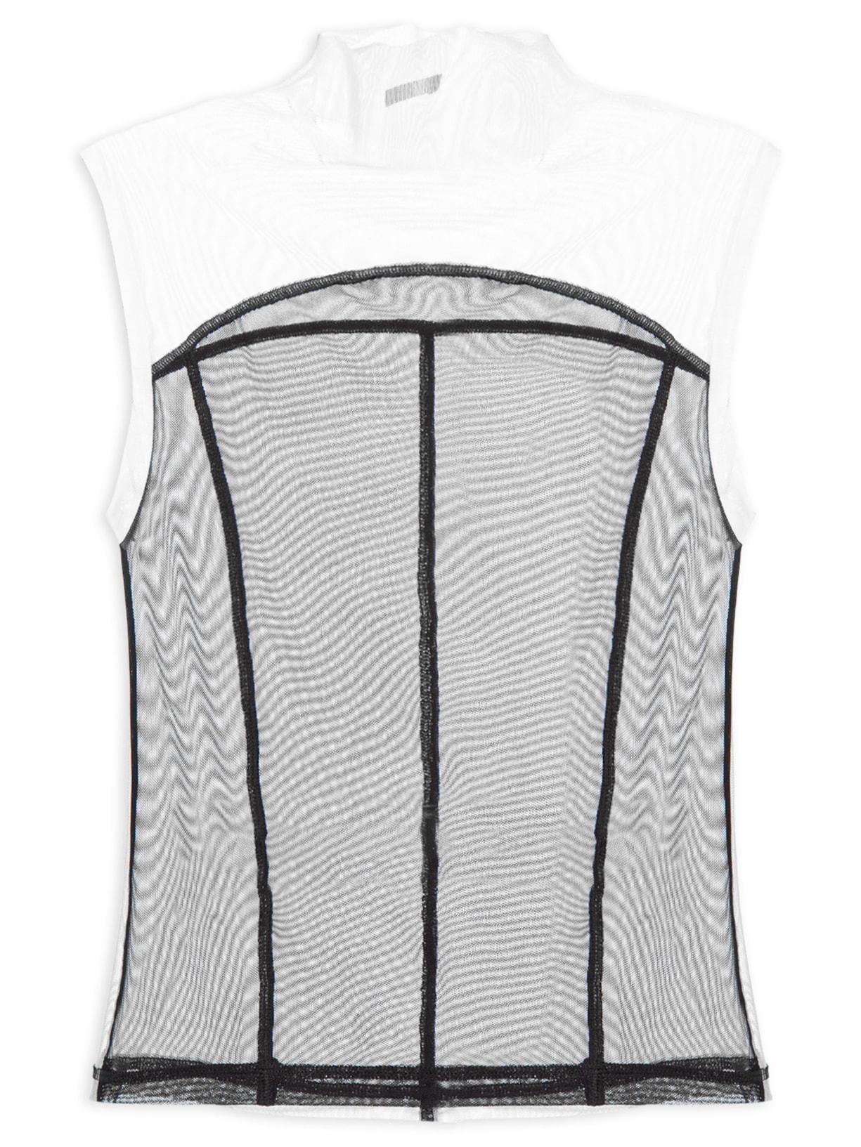 Blusa Feminina Sleeveless Tule Recortes - Preto