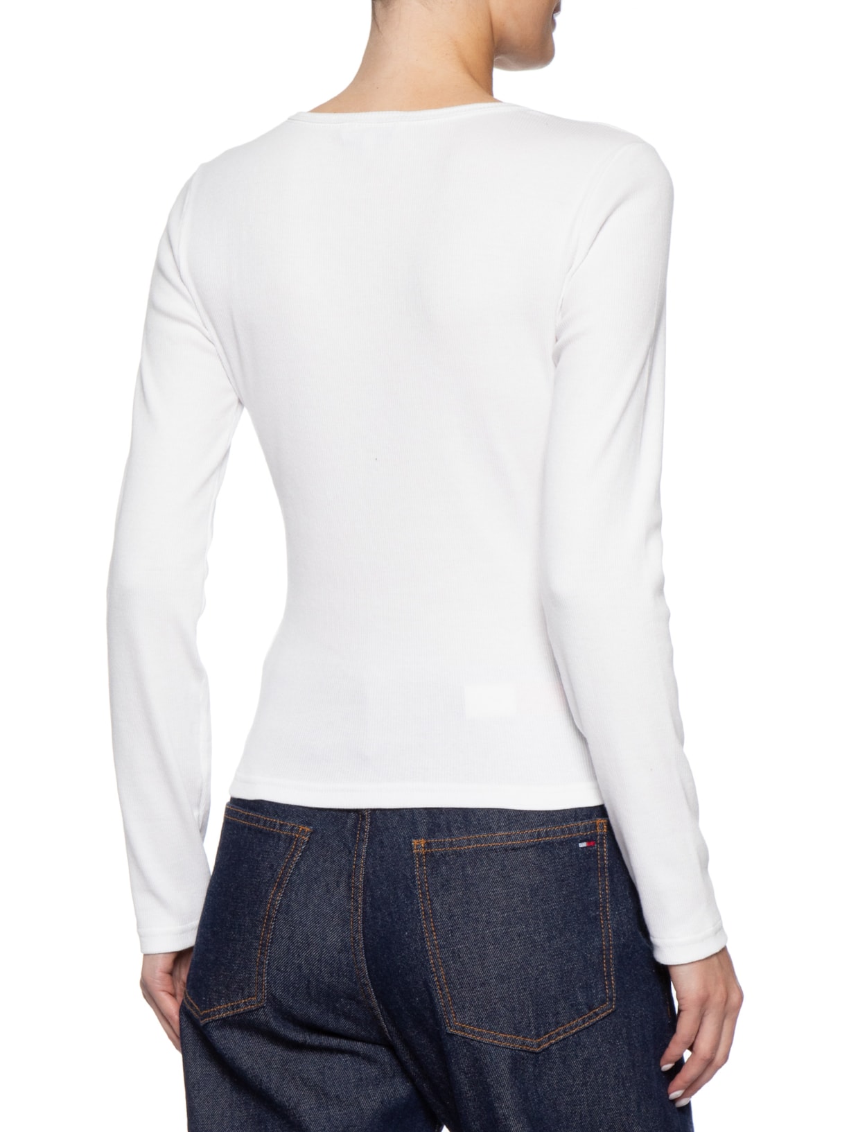 Blusa Feminina Slim Badge Ext Branco Tommy Jeans
