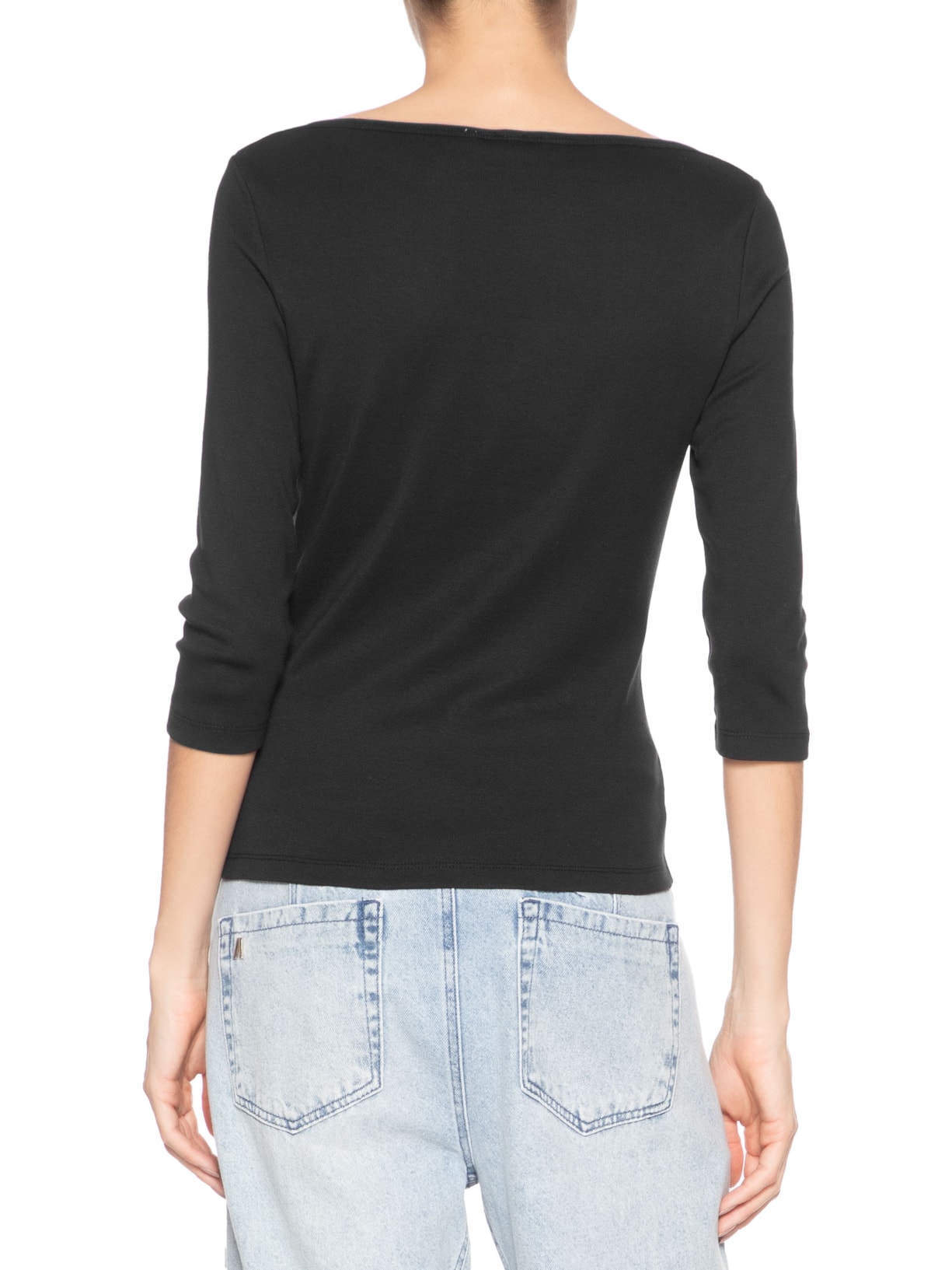 Blusa Feminina Slim Cody Boat Preto Tommy Hilfiger
