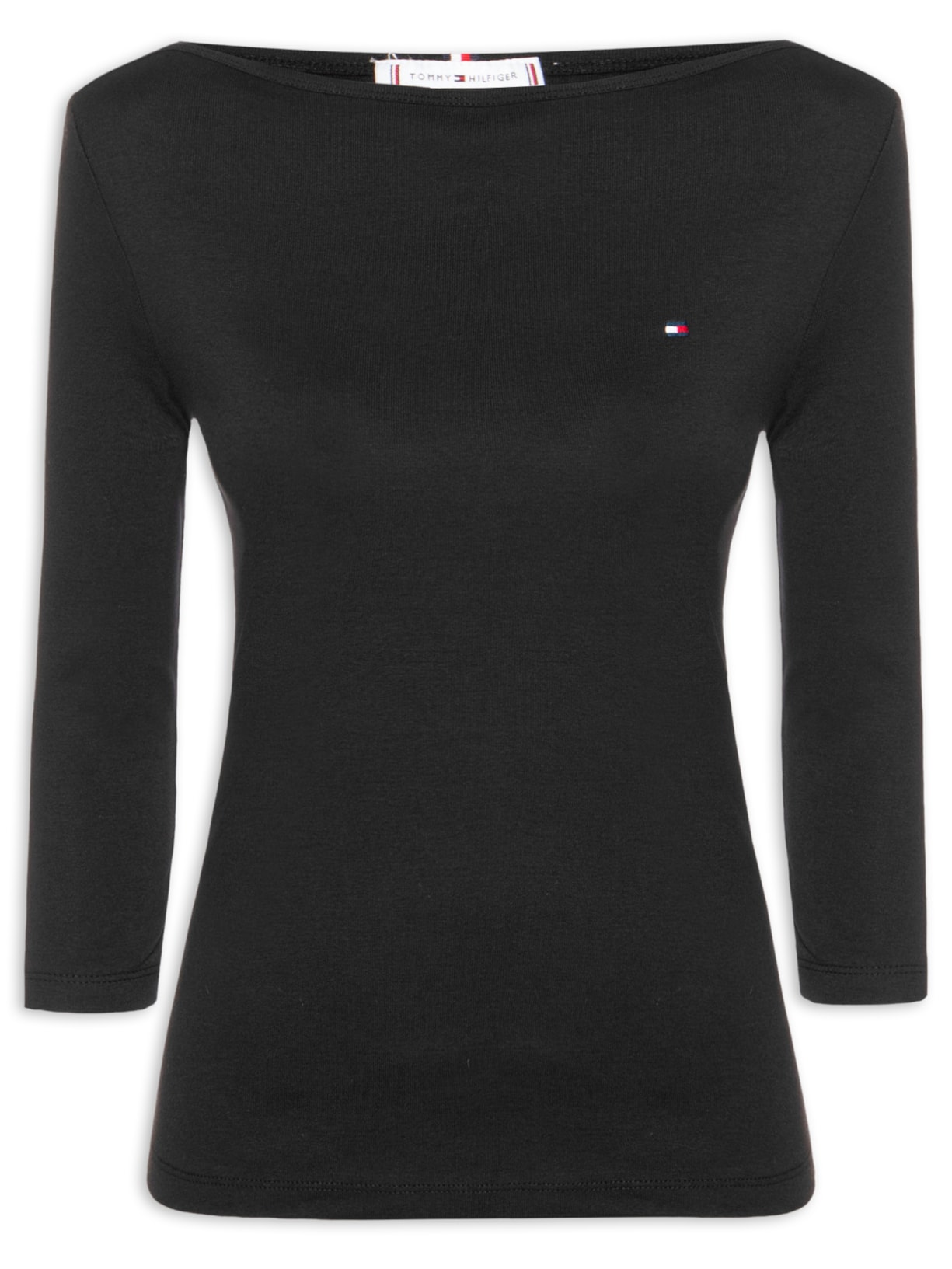 Blusa Feminina Slim Cody Boat Preto Tommy Hilfiger