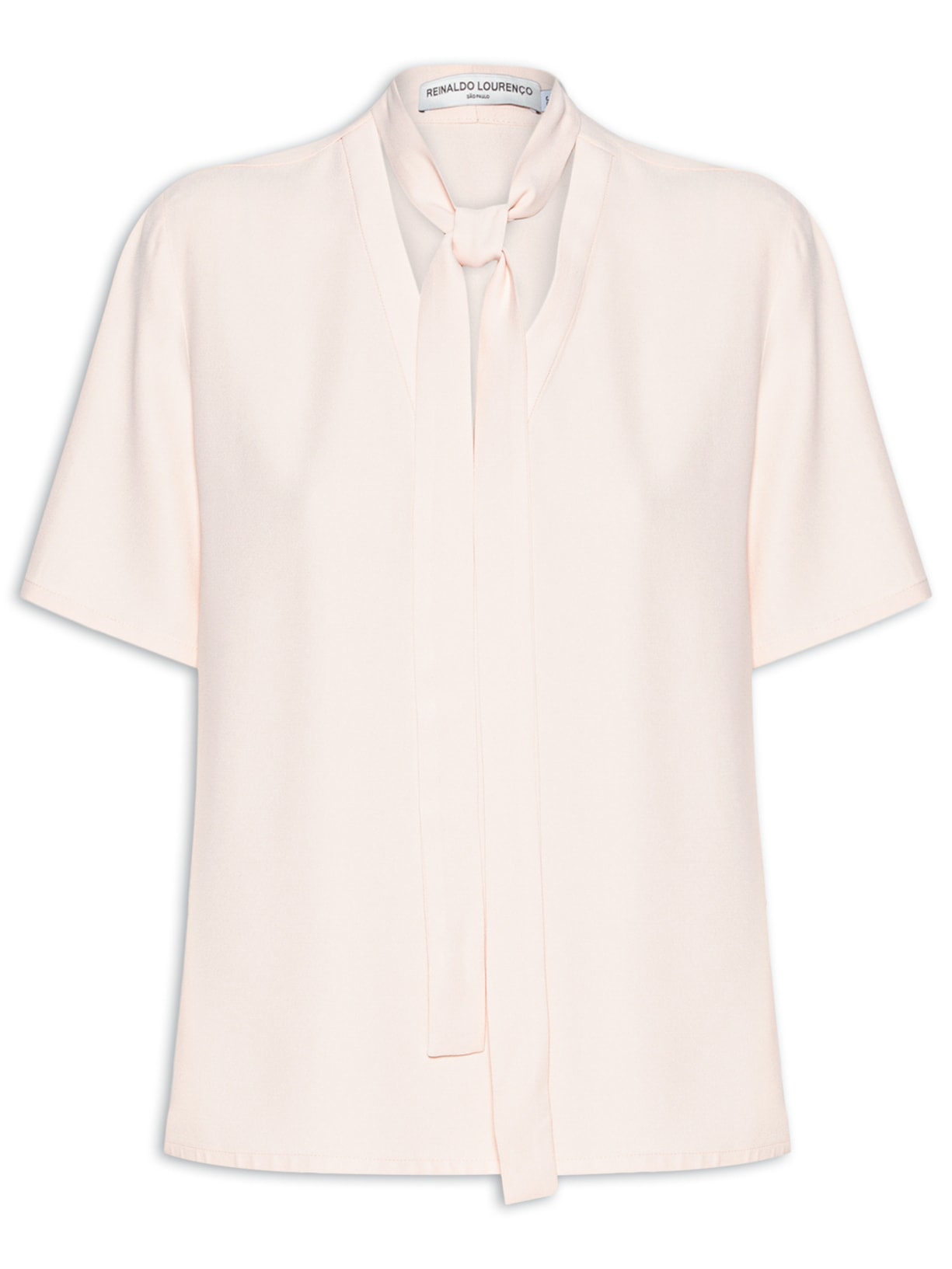 Blusa Feminina Slim Manga Curta Com Transpasse - Rosa