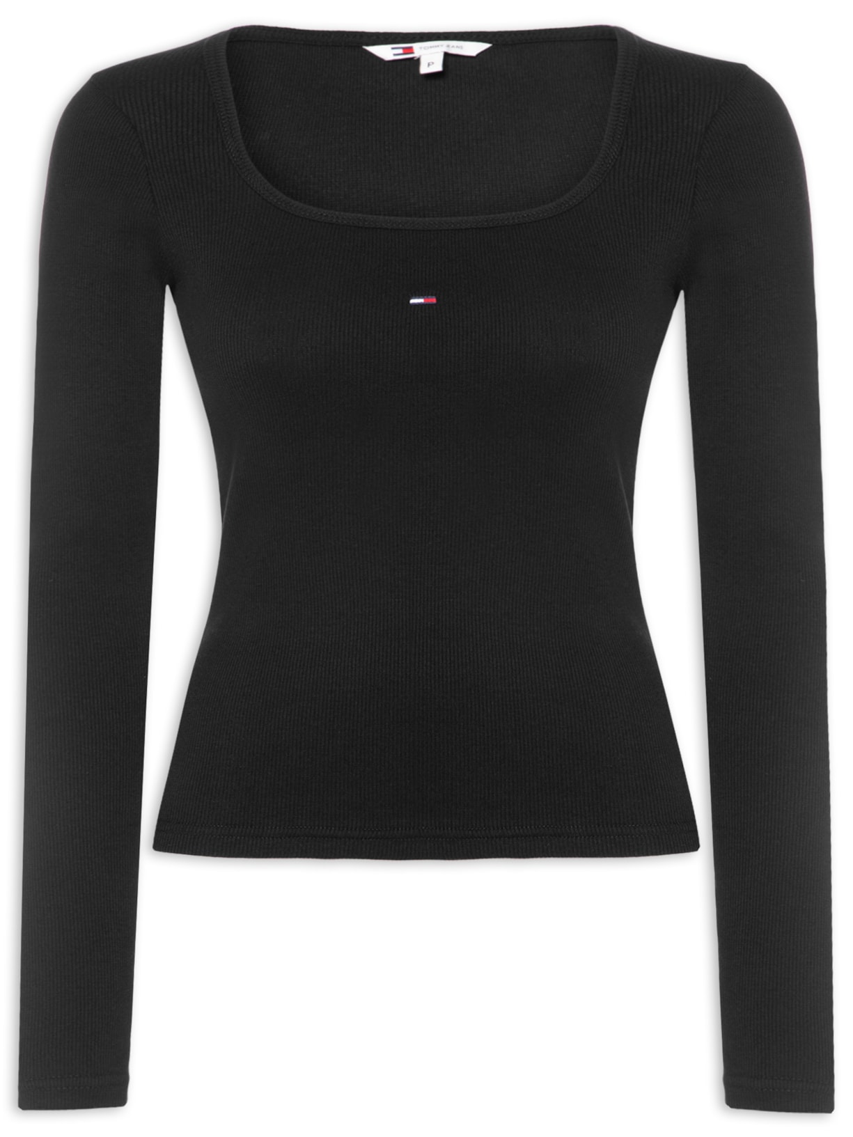 Blusa Feminina Slim Soft Rib Preto Tommy Jeans