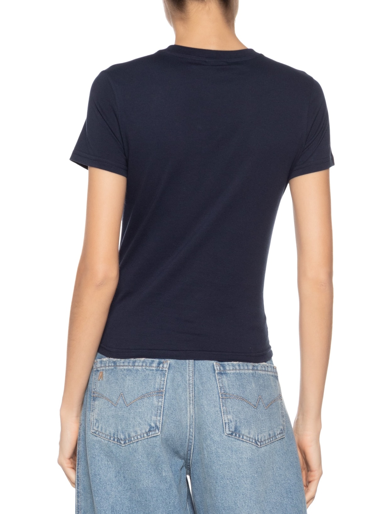 Blusa Feminina Slim Tonal Linear Tee Next Azul Tommy Jeans