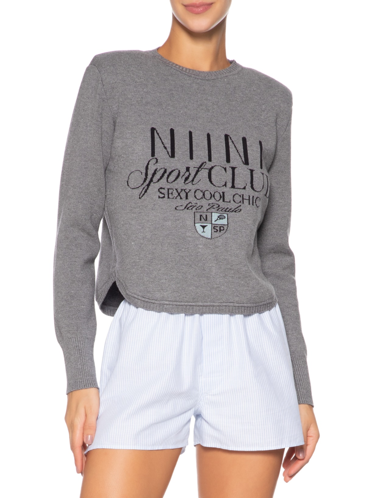 Blusa Feminina Sport Club Cinza Niini