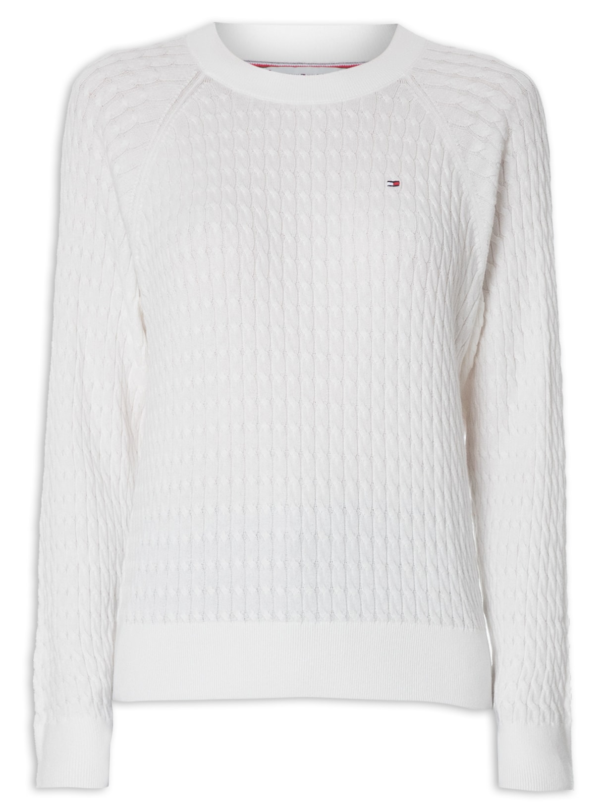 Blusa Feminina Suéter Cable C - Branco