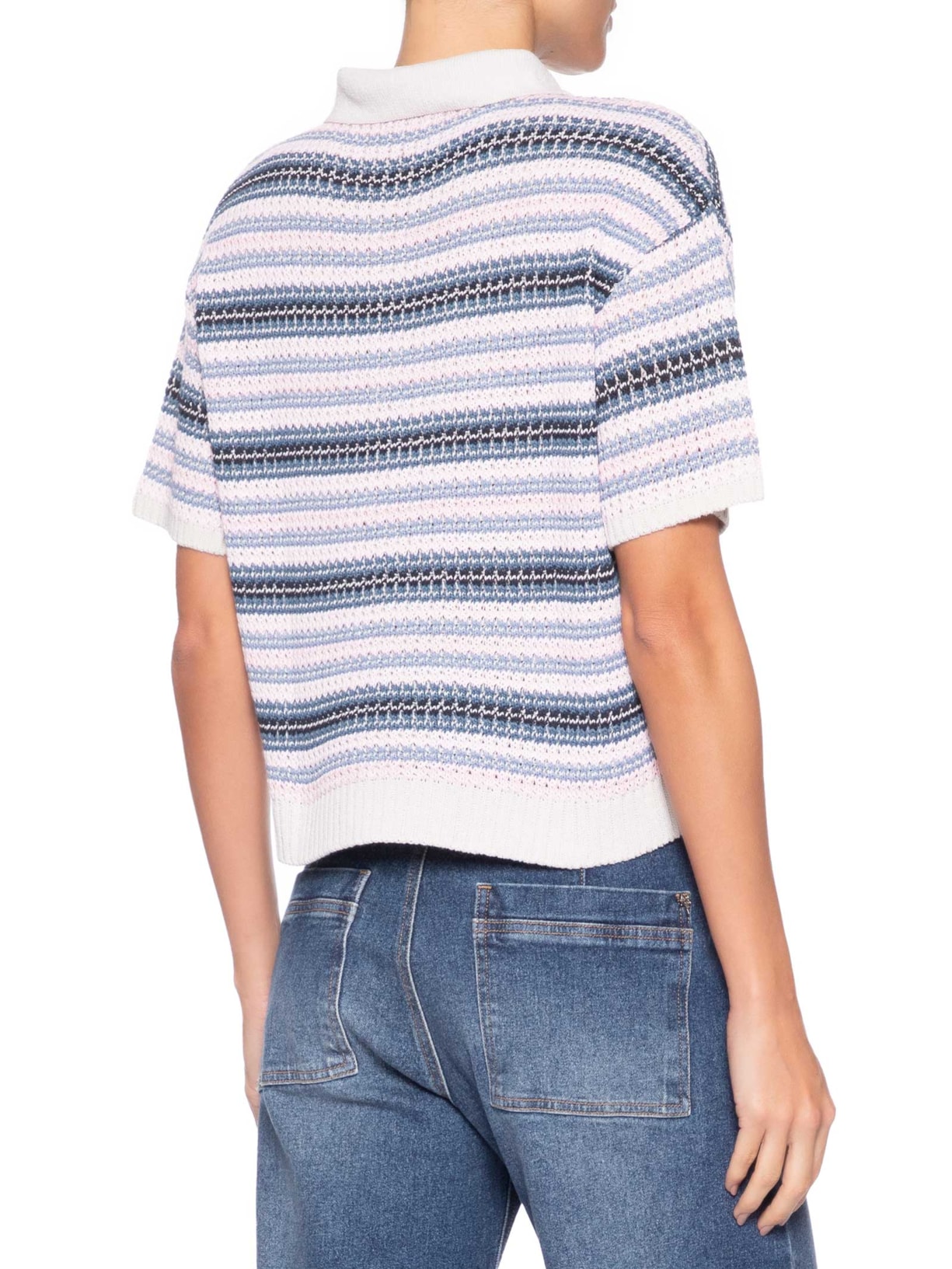 Blusa Feminina Taina Manga Curta  Azul Le Lis