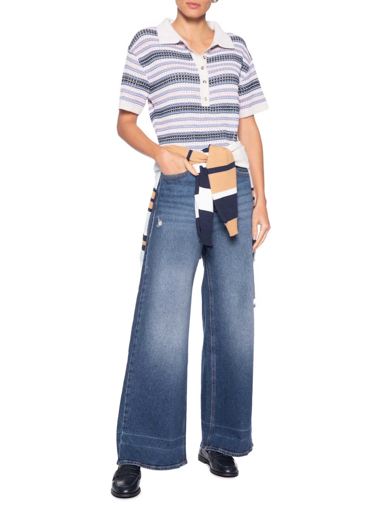 Blusa Feminina Taina Manga Curta  – Azul Le Lis