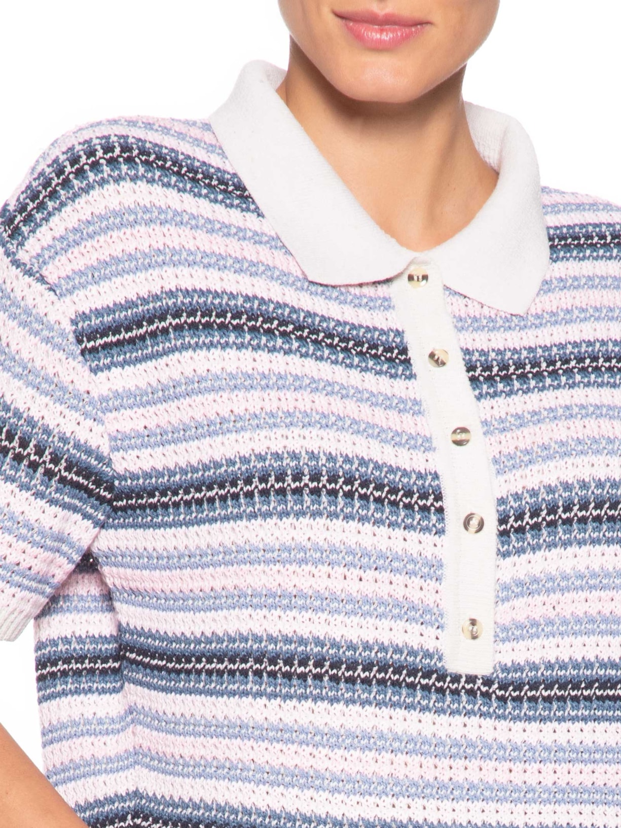 Blusa Feminina Taina Manga Curta  – Azul Le Lis