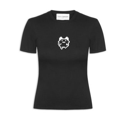 Blusa Feminina Tamagotchi Baby Tee - Preto