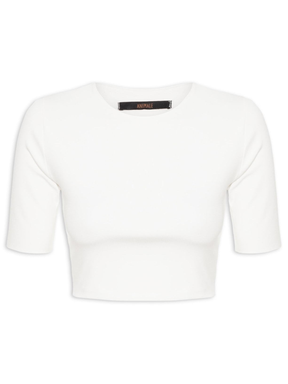 Blusa Feminina Tee Manga Média Cropped - Branco