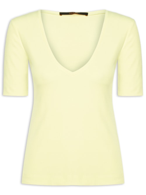 Blusa Feminina Tee Manga Média Decote V - Verde