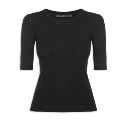 Blusa Feminina Tee Manga Média - Preto