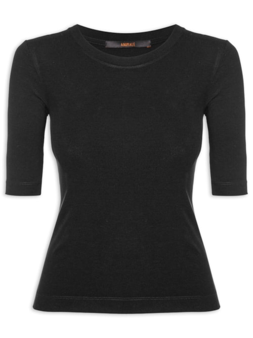Blusa Feminina Tee Manga Média - Preto