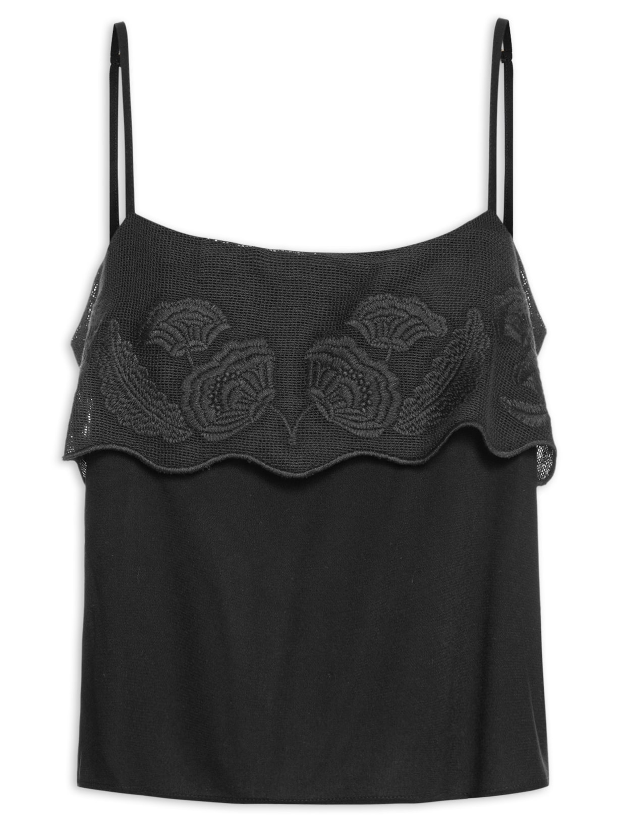 Blusa Feminina Tela Bordado Preto Dress To