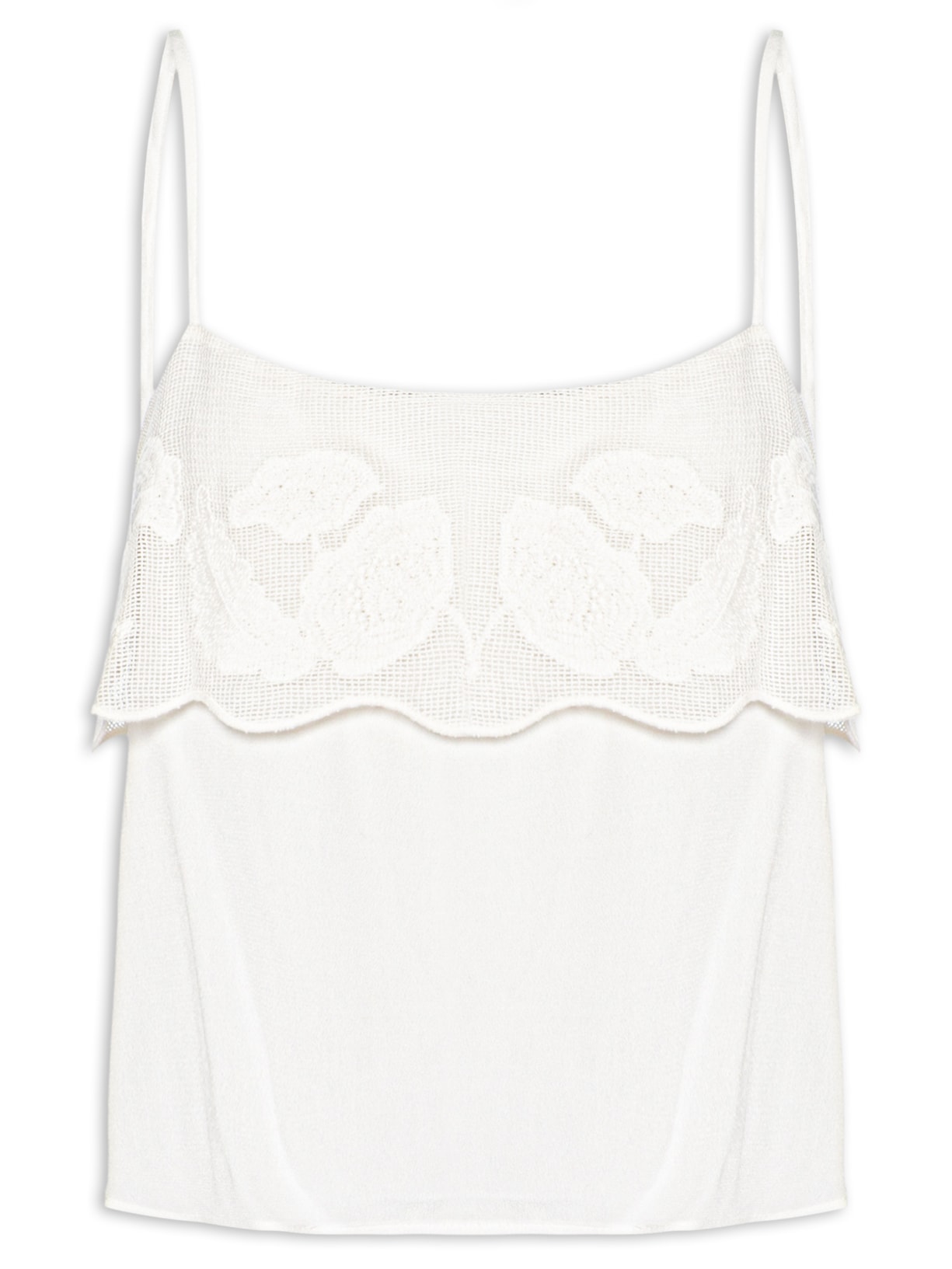 Blusa Feminina Tela Bordado – Branco Dress To