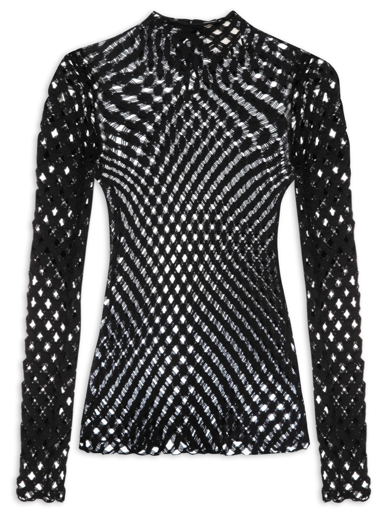 Blusa Feminina Tela Tressê - Preto