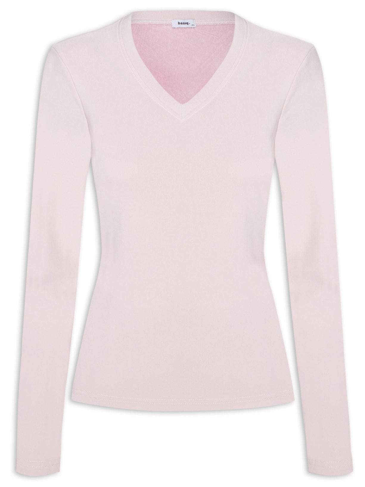 Blusa Feminina Térmica Decote V Com Forro Aveludado - Rosa