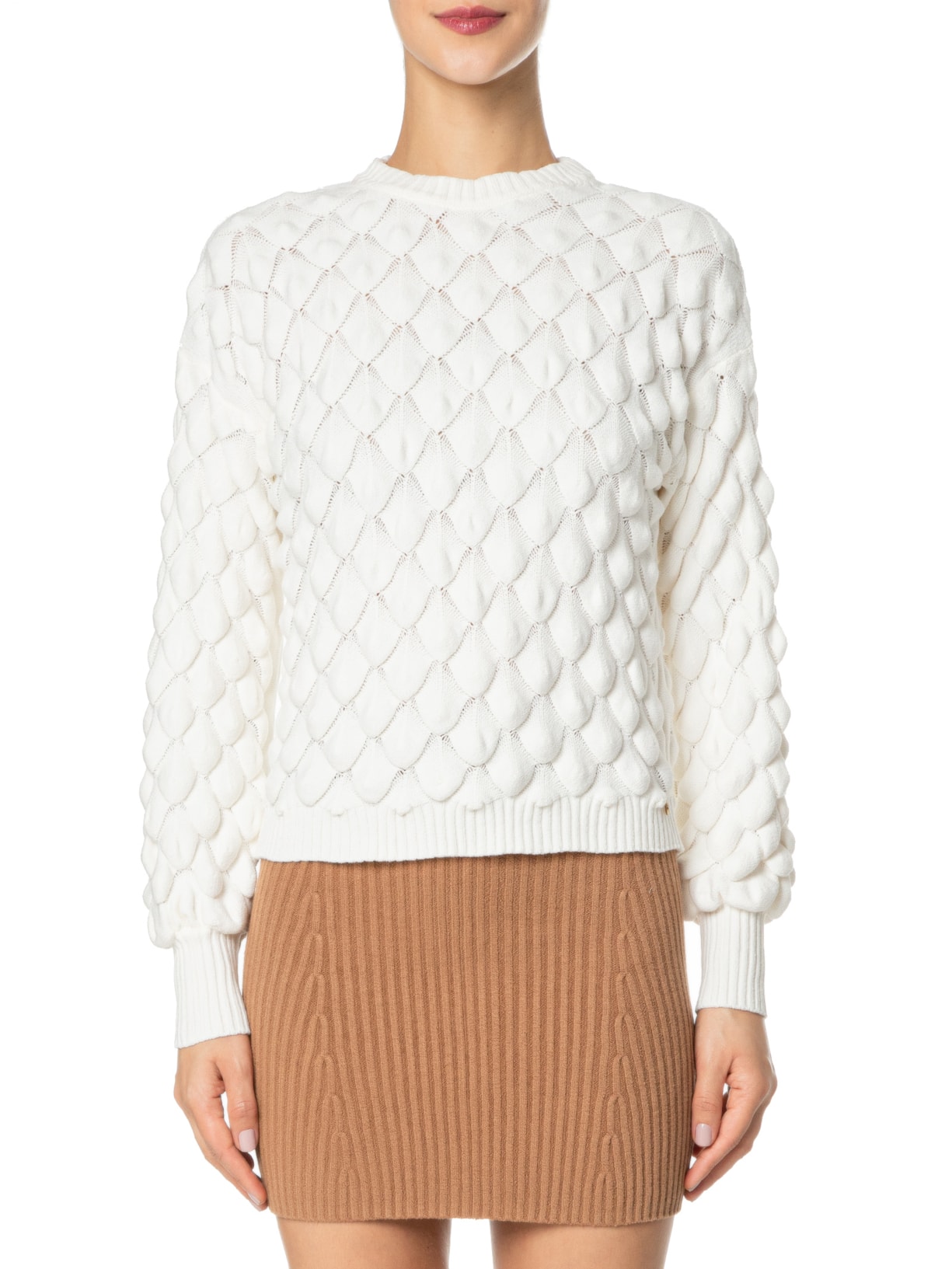 Blusa Feminina Texturizada Off White Anselmi