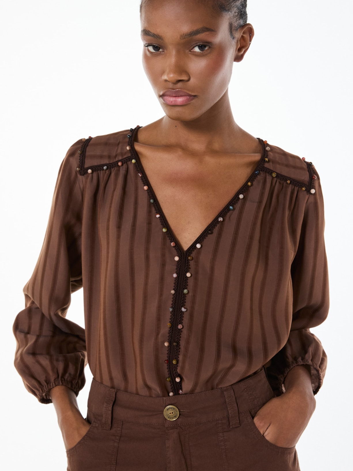 Blusa Feminina Tiny I26 Marrom Mixed