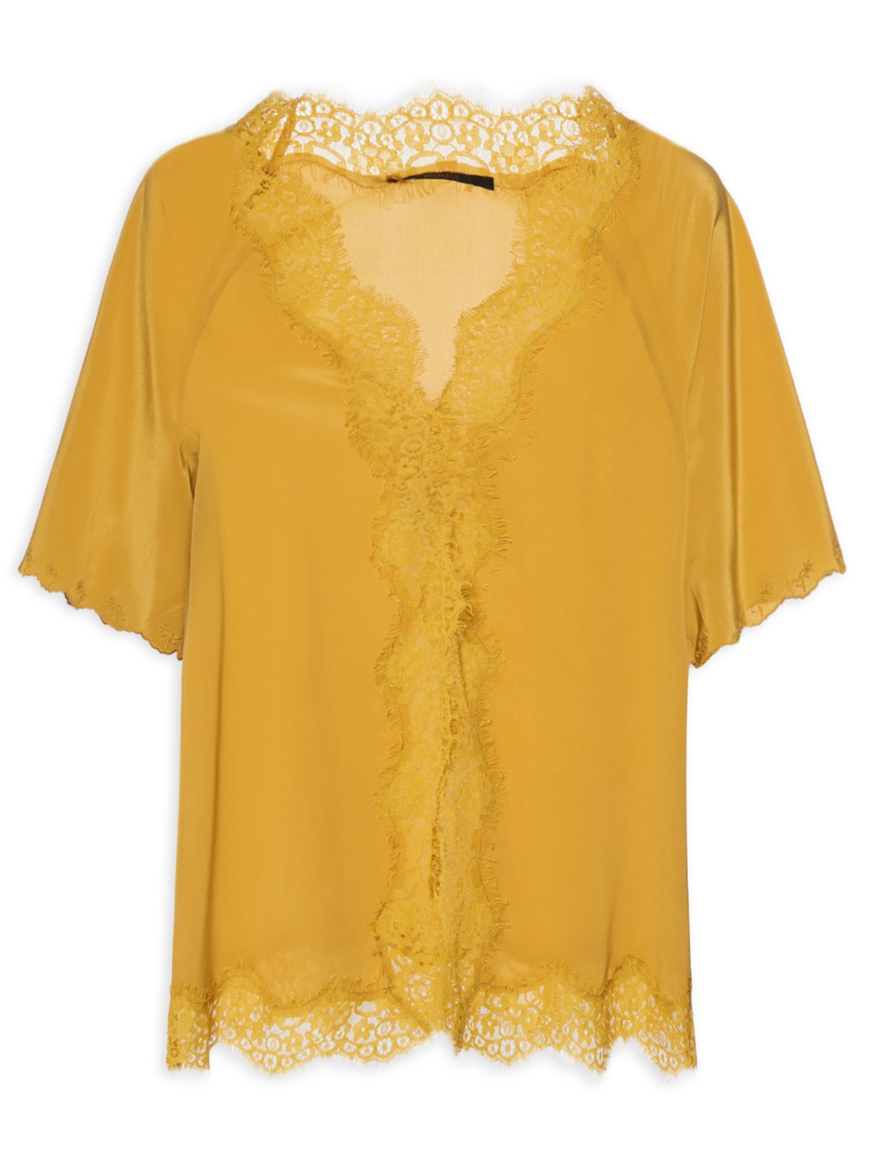 Blusa Feminina Tipo Slip Com Amarração - Amarelo
