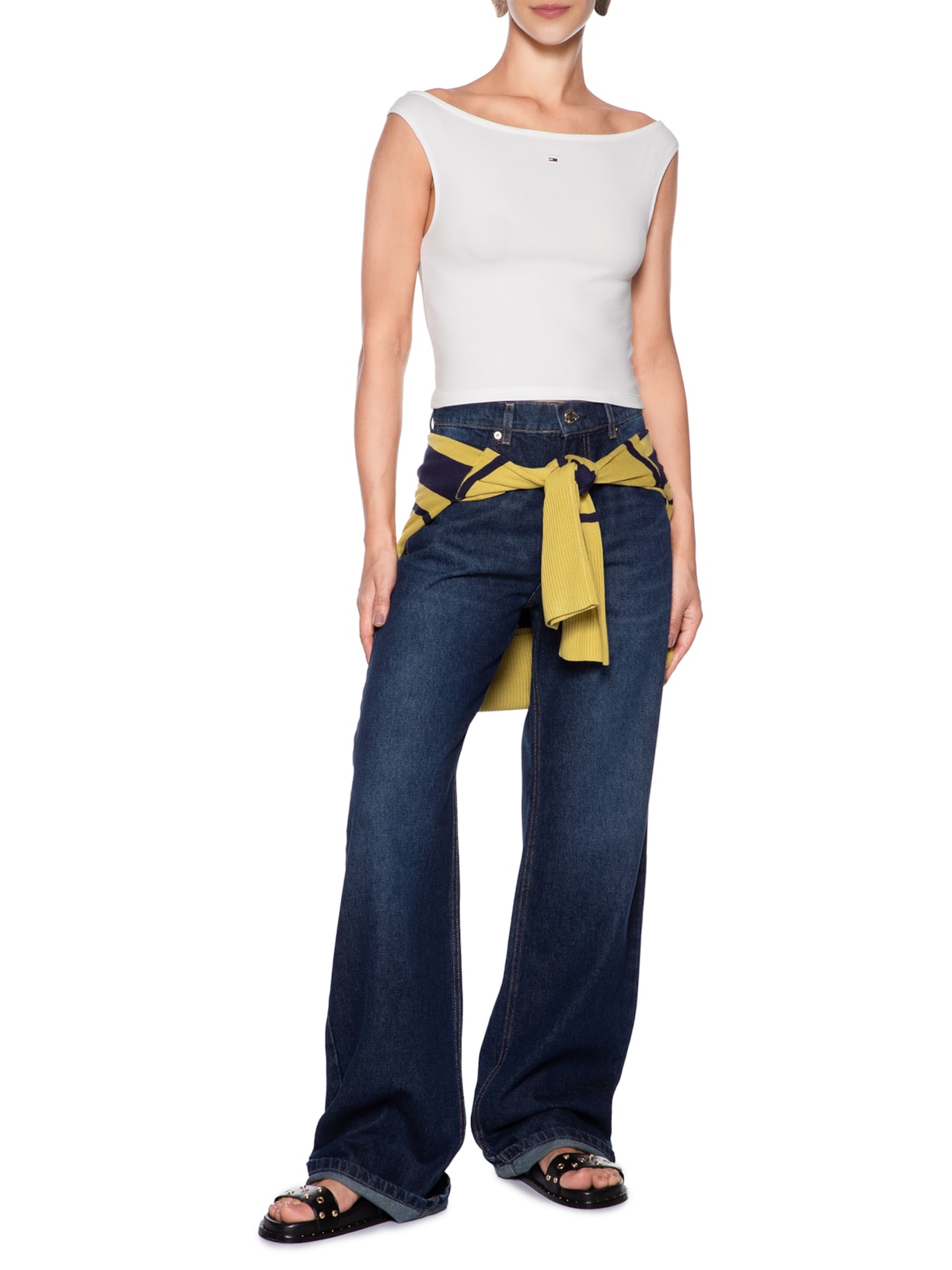 Blusa Feminina Tjw Boat Neck Top SS Ext Branco Tommy Jeans