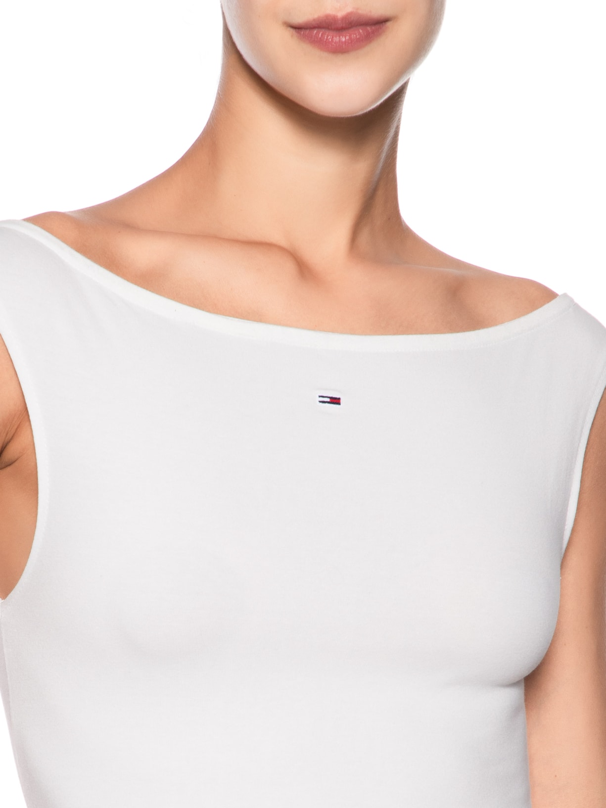 Blusa Feminina Tjw Boat Neck Top SS Ext Branco Tommy Jeans