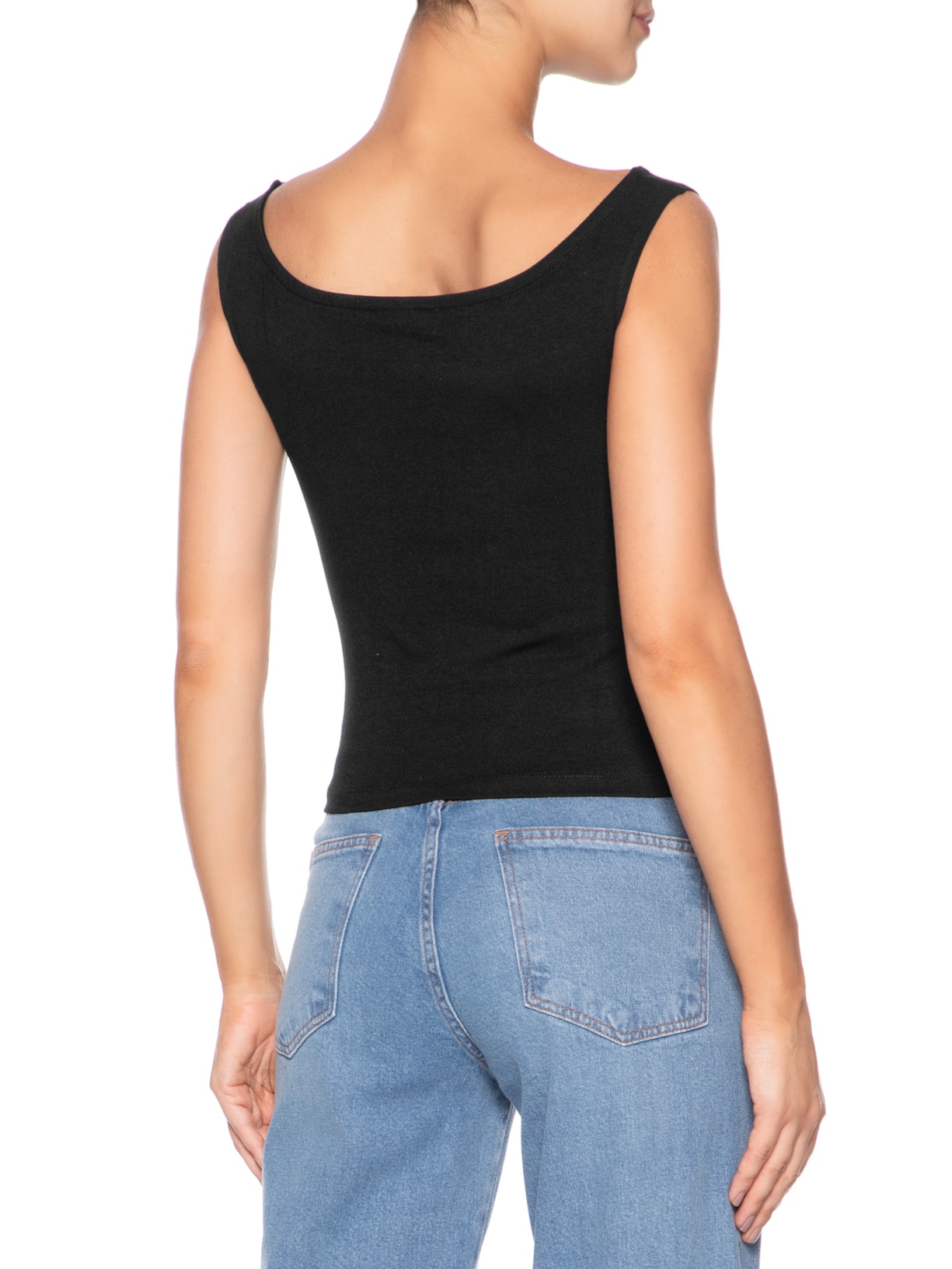 Blusa Feminina Tjw Boat Neck Top SS Ext Preto Tommy Jeans